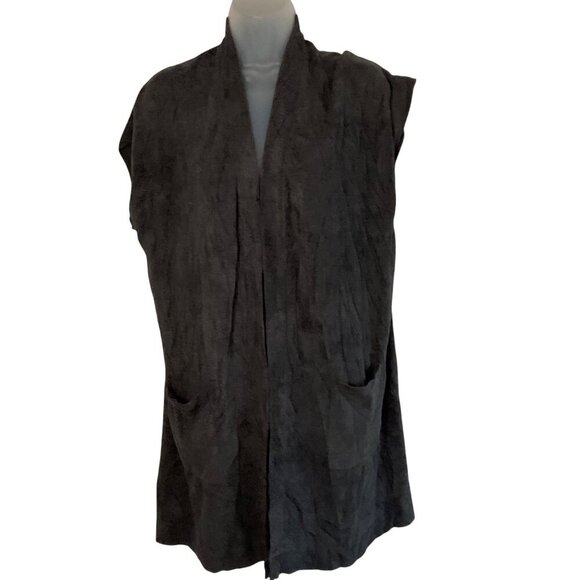 Barefoot Dreams CozyChic Ultra Lite Knit Vest With Pockets  Size L cardigan open - Picture 1 of 12